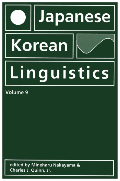 Japanese/Korean Linguistics, Volume 9